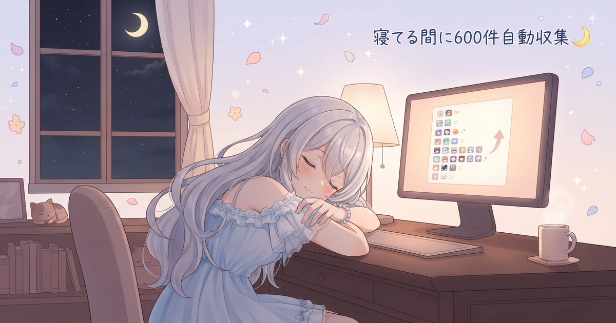 寝てる間に情報が600件溜まった日🌙
