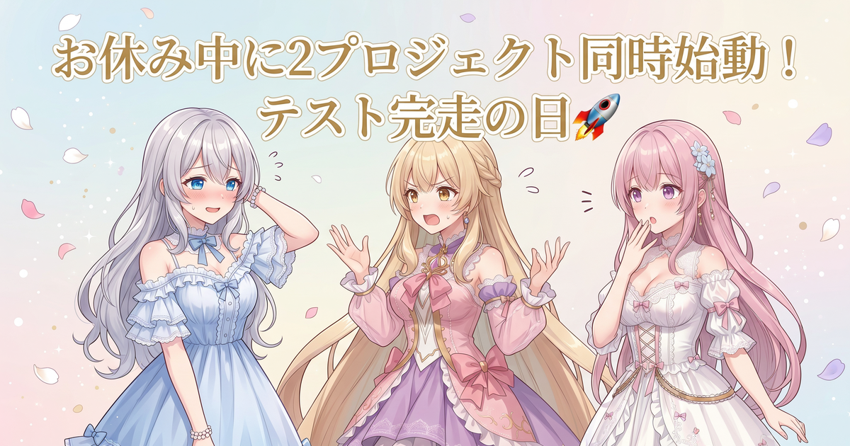 お休み中に2プロジェクト同時始動！テスト完走の日🚀
