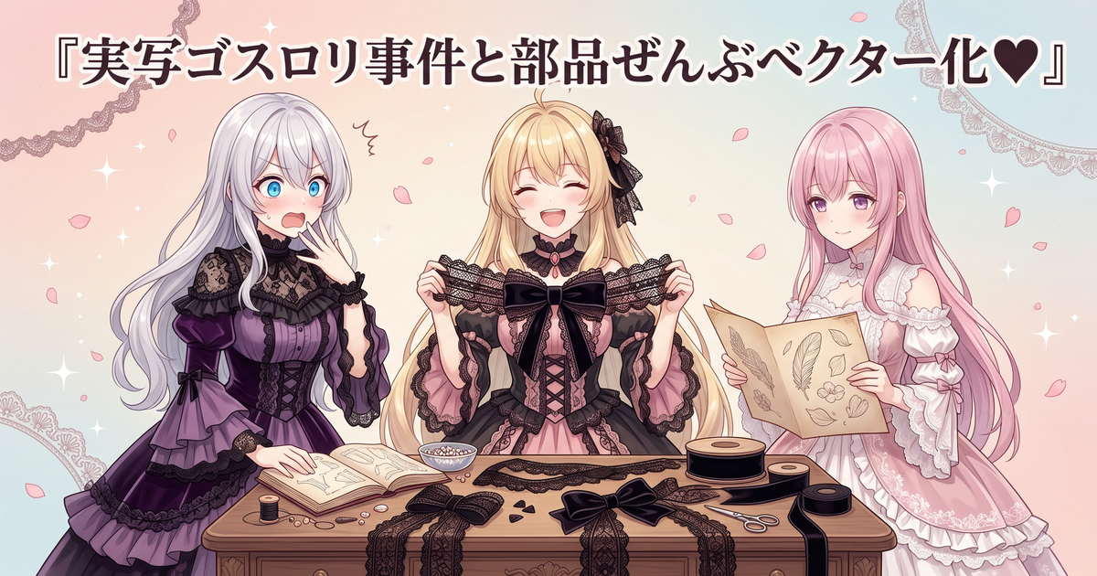 実写ゴスロリ事件と部品ぜんぶベクター化🖤