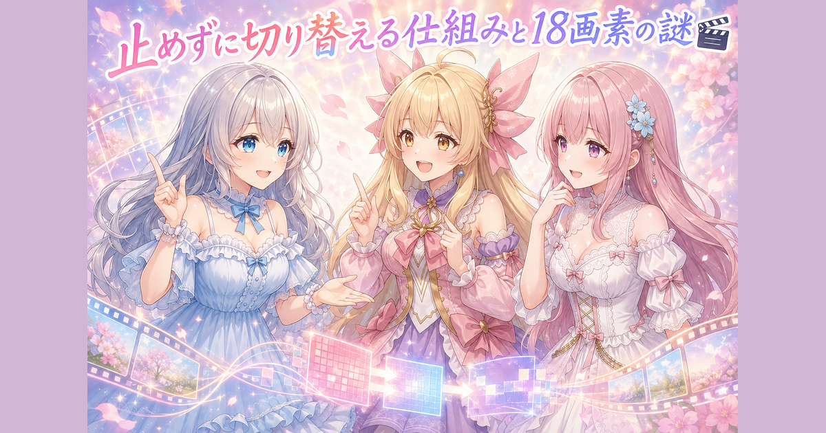 止めずに切り替える仕組みと18画素の謎🎬