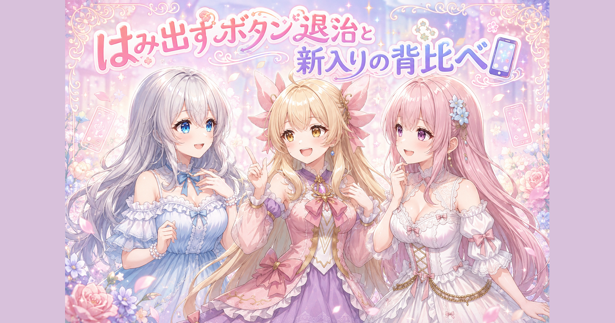 はみ出すボタン退治と新入りの背比べ📱