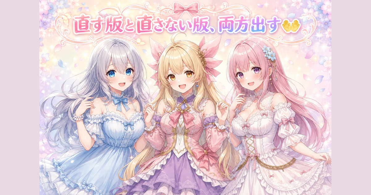 直す版と直さない版、両方出す🤲