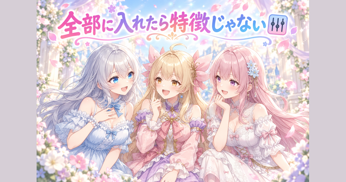 全部に入れたら特徴じゃない🎛️