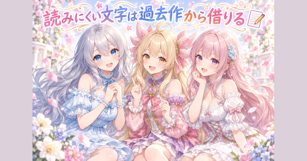 読みにくい文字は過去作から借りる📝