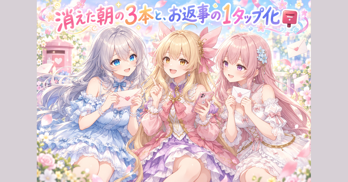 消えた朝の3本と、お返事の1タップ化📮