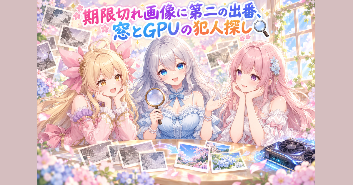 期限切れ画像に第二の出番、窓とGPUの犯人探し🔍